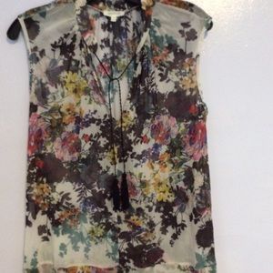 Weston sheer floral sleeveless top